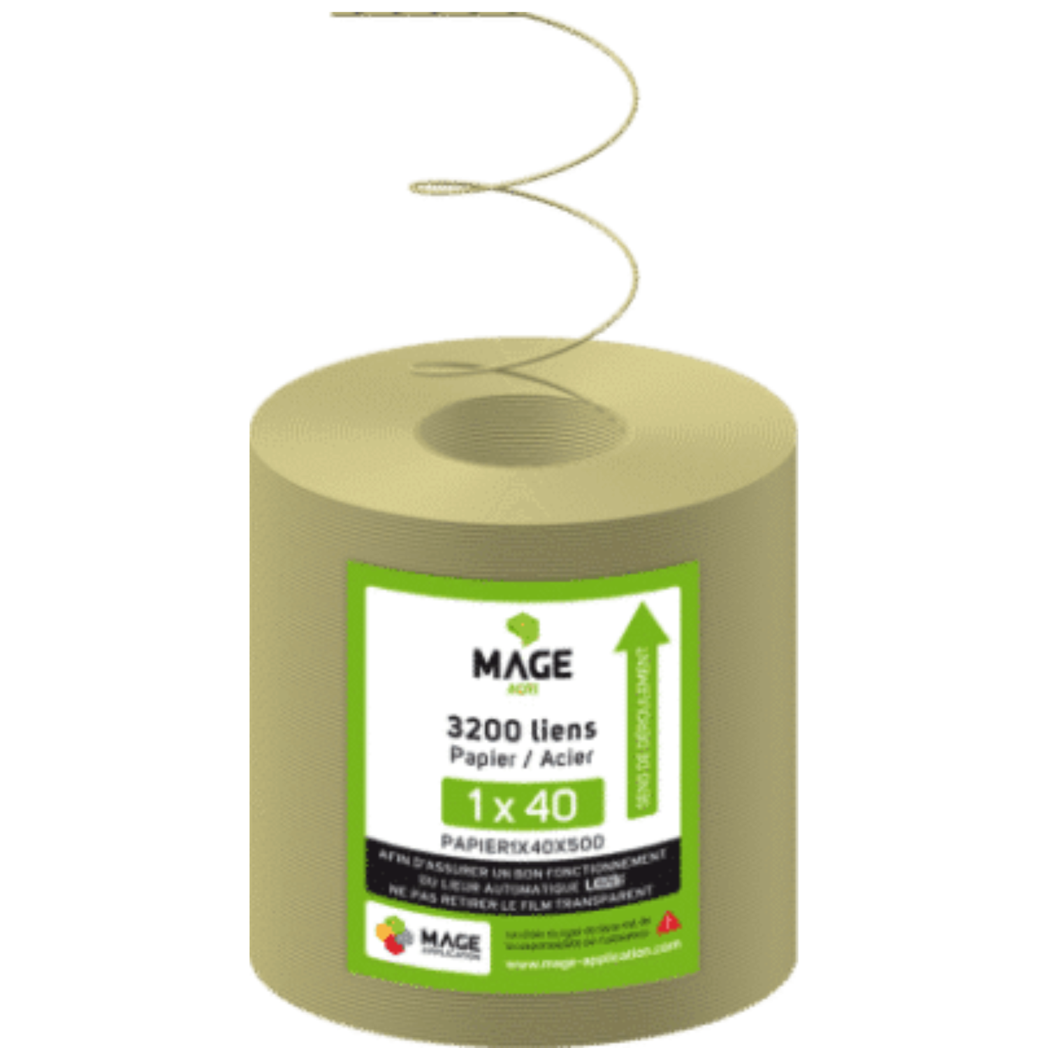 Fil acier/biodégradable 500 m - pour lieuse MAGE Vitiwald