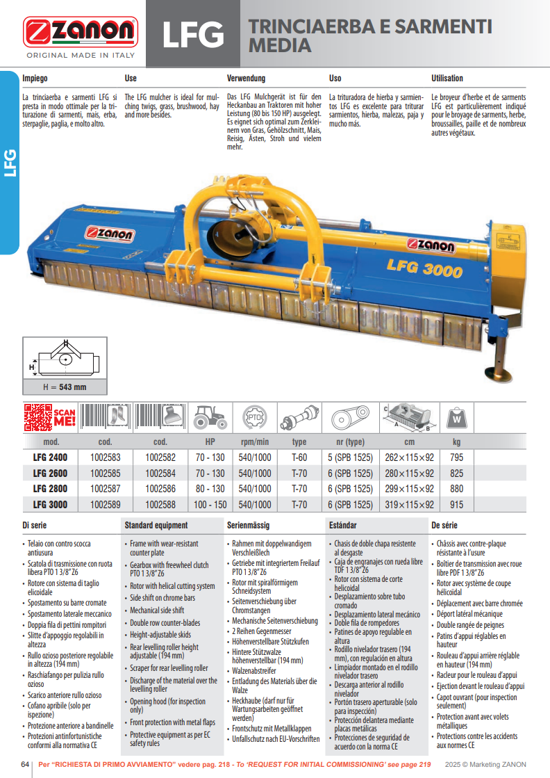 broyeur de puissance moyenne - LFG - ZANON Vitiwald