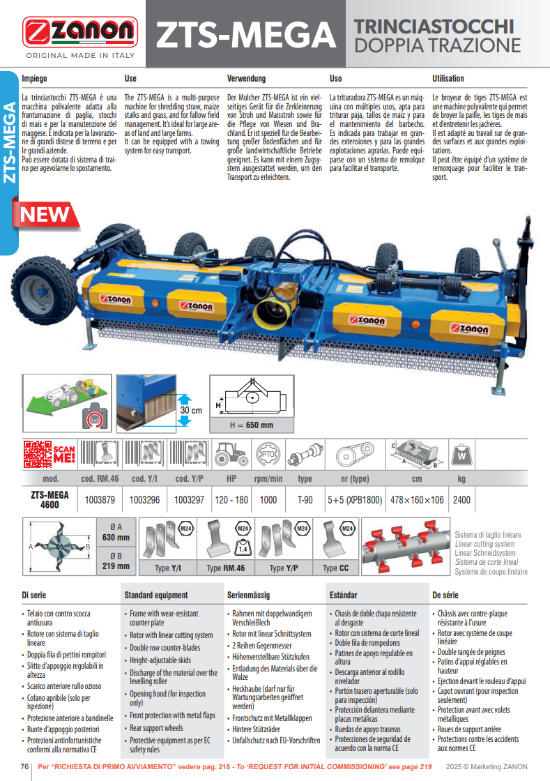 Broyeur ultra-robuste à double transmission - ZTS-MEGA - ZANON Vitiwald