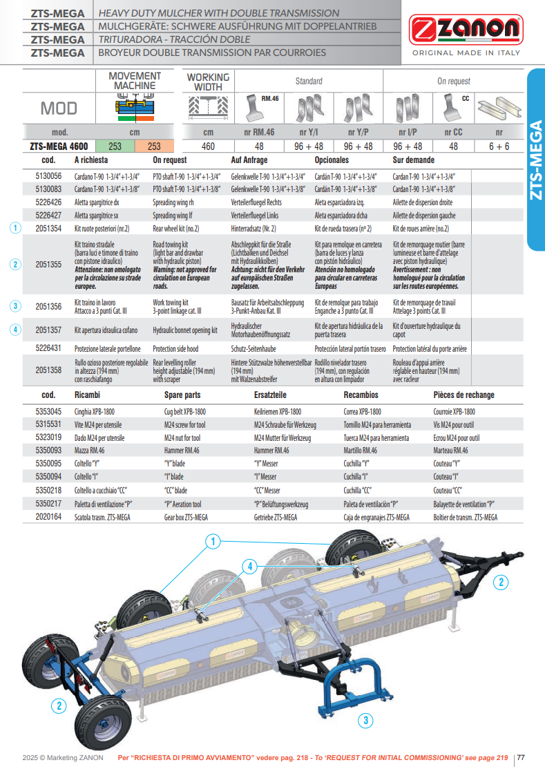 Broyeur ultra-robuste à double transmission - ZTS-MEGA - ZANON Vitiwald