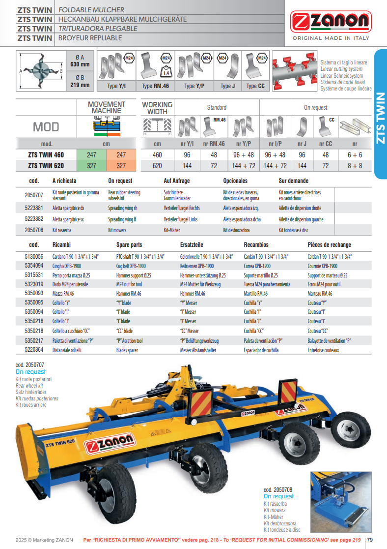Broyeur pliable - ZTS TWIN - ZANON Vitiwald