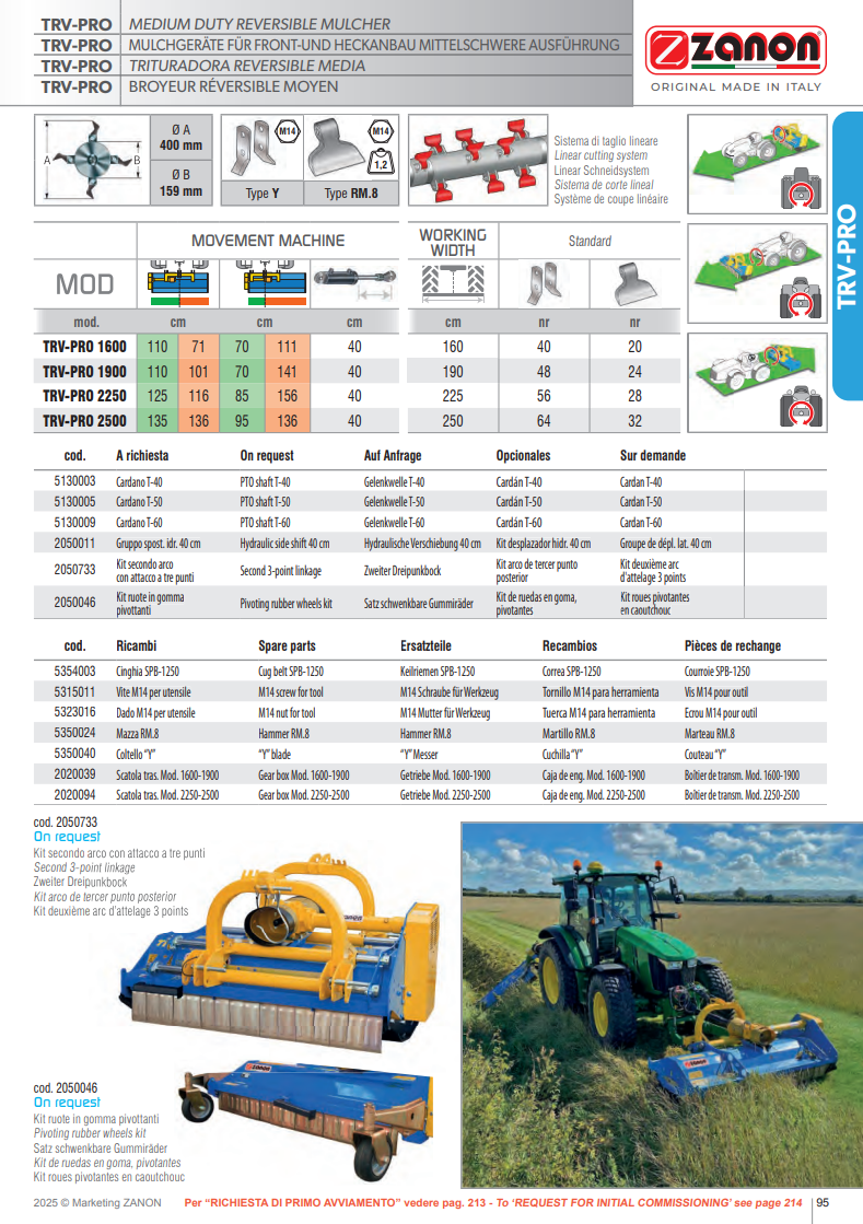 Broyeur réversible de puissance moyenne - TRV-PRO - ZANON Vitiwald