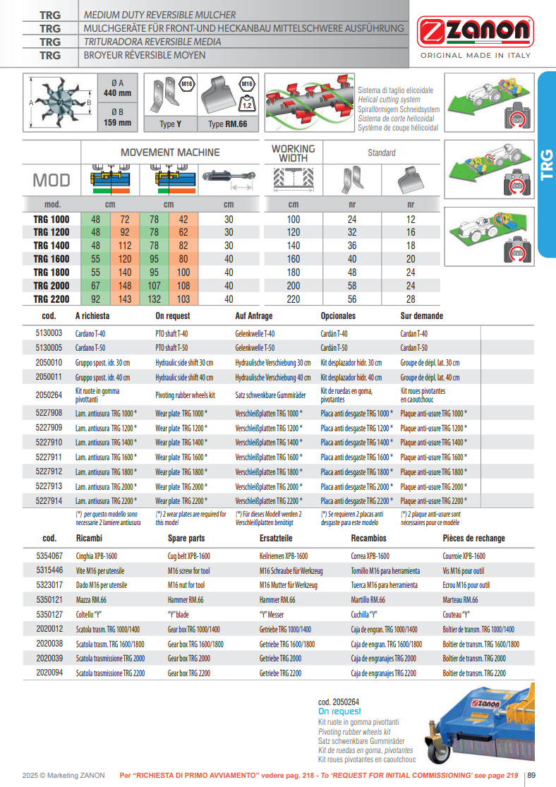 Broyeur réversible de puissance moyenne - TRG - ZANON Vitiwald