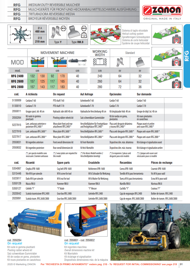 Broyeur réversible de puissance moyenne - RFG - ZANON Vitiwald