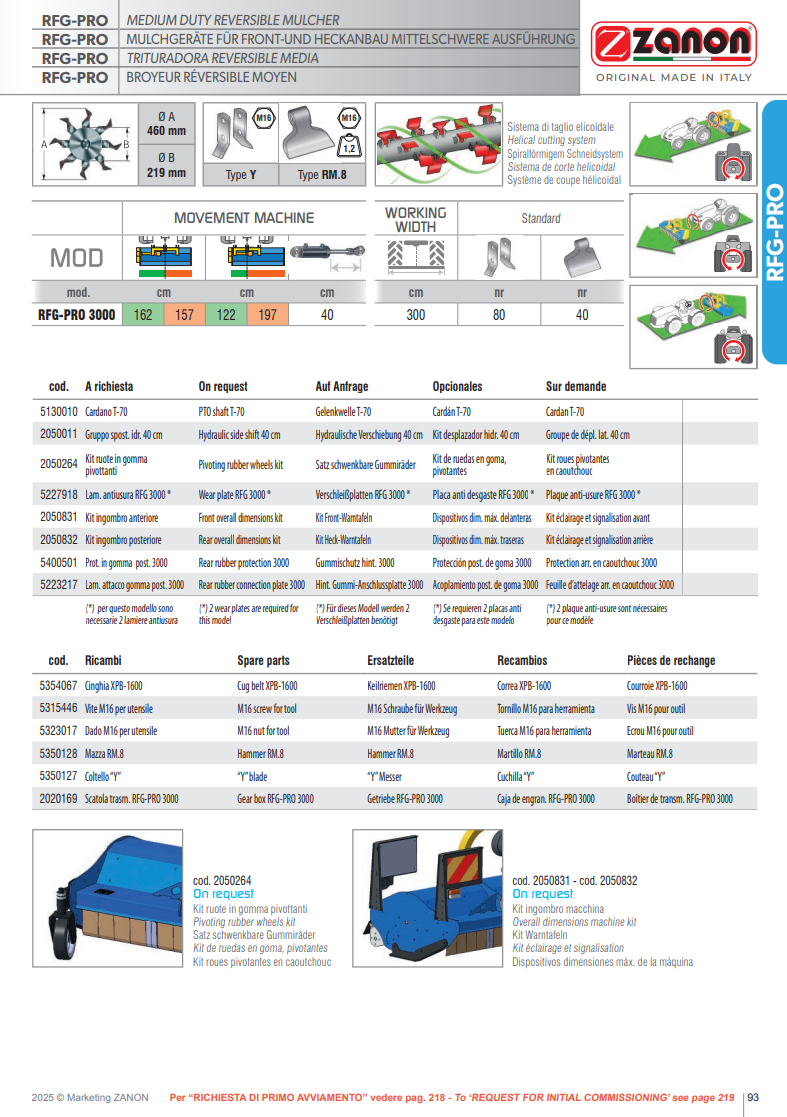 Broyeur réversible de puissance moyenne - RFG-PRO - ZANON Vitiwald