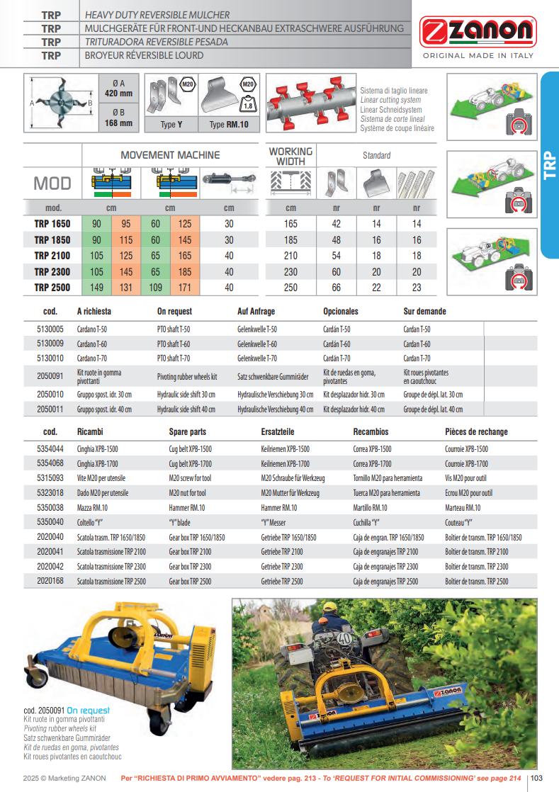 Broyeur réversible robuste - TRP - ZANON Vitiwald