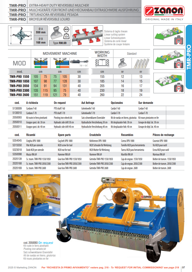 Broyeur réversible ultra-résistant - TMR-PRO - ZANON Vitiwald