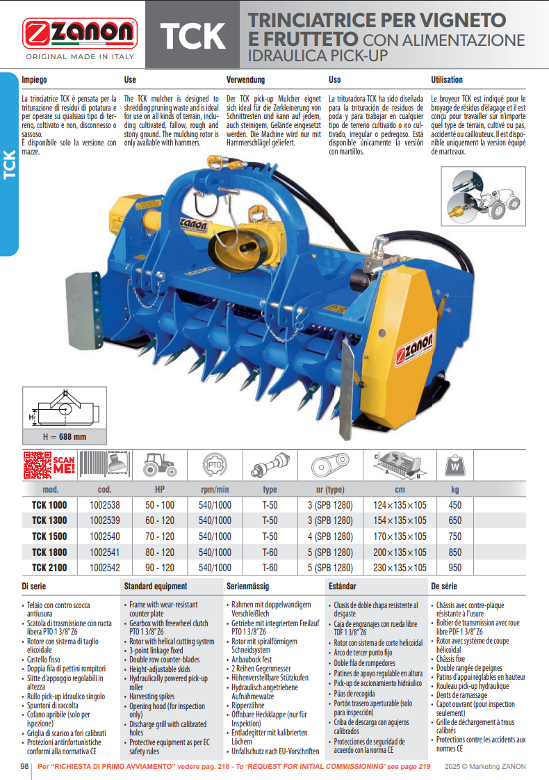 Broyeur pour vignobles et vergers avec ramassage - TCK - ZANON Vitiwald