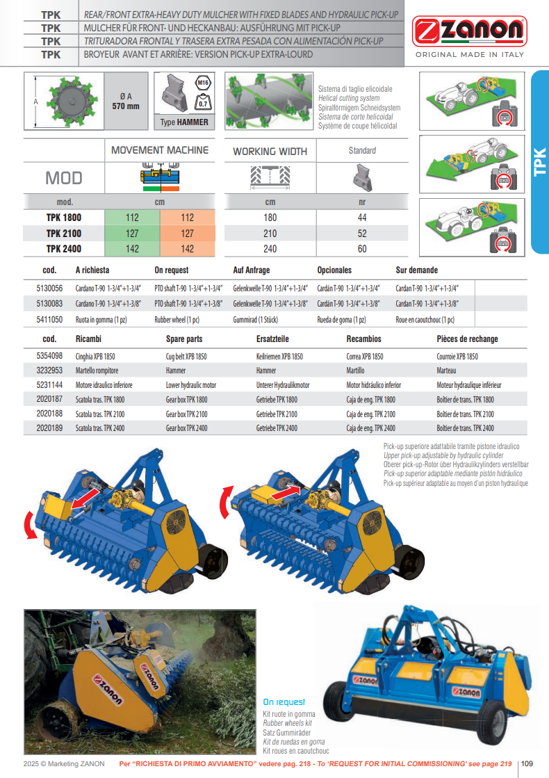 Broyeur arrière/avant ultra-robuste avec ramassage adaptable - TPK - ZANON Vitiwald