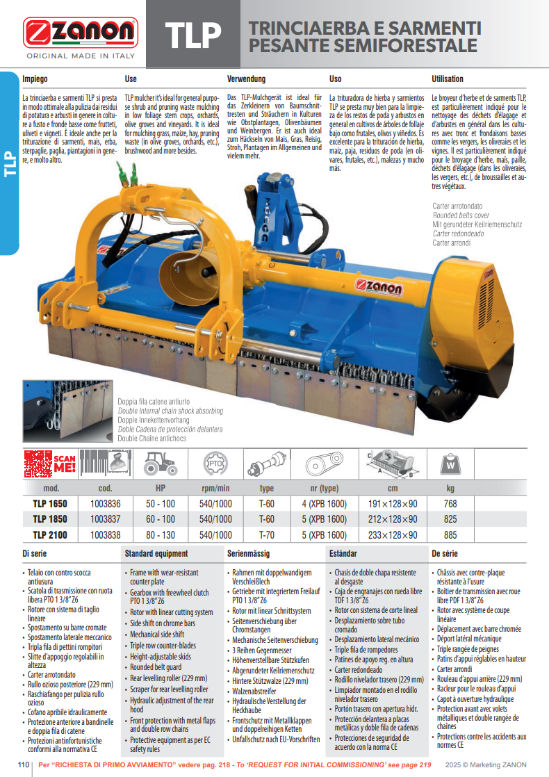 Broyeur semi-forestier robuste - TLP - ZANON Vitiwald