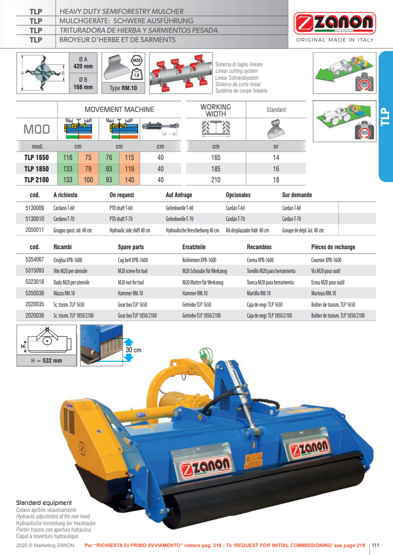Broyeur semi-forestier robuste - TLP - ZANON Vitiwald