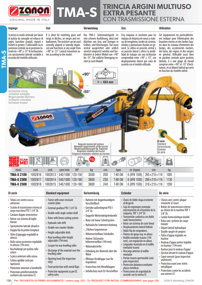 Broyeur déporté ultra-robuste avec boîte de vitesses externe - TMA-S - ZANON Vitiwald