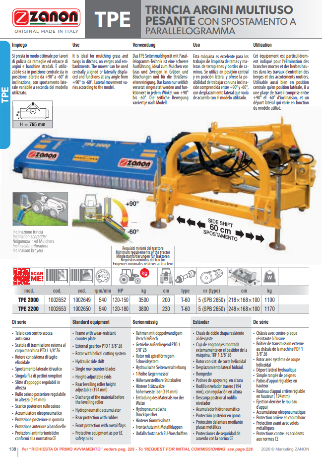 Broyeur à disque déporté robuste avec décalage latéral en parallélogramme - TPE - ZANON Vitiwald