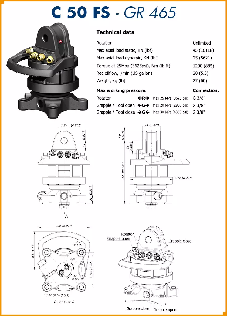 Rotateurs Hydrauliques - C 50 FS Vitiwald