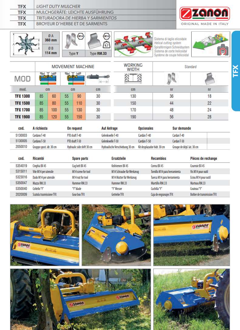 Broyeur léger ZANON TFX Vitiwald