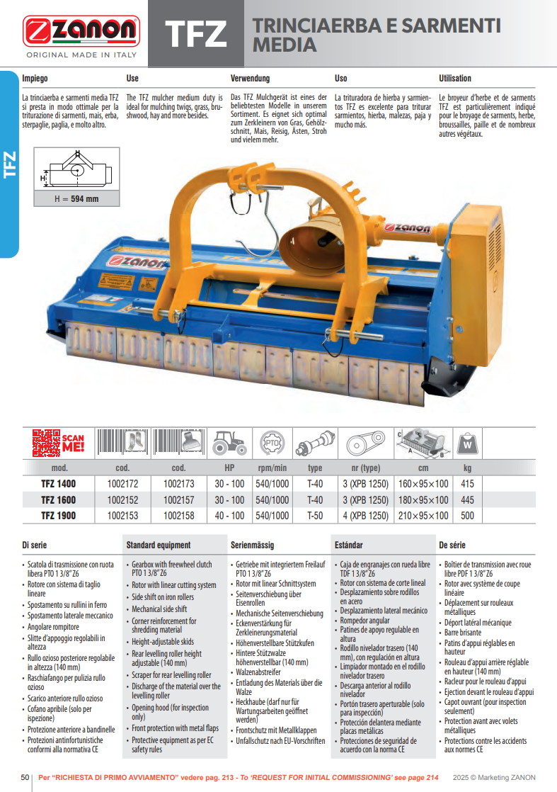 Broyeur de puissance moyenne TFZ ZANON Vitiwald